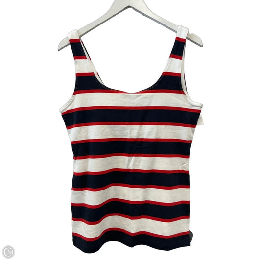 Top Sleeveless By Banana Republic In Blue & Red & White, Size: L