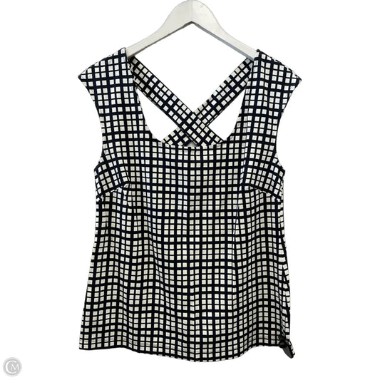 Top Sleeveless By Banana Republic In Blue & White, Size: M