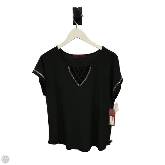 Top Short Sleeve By Love Scarlett In Black, Size: L