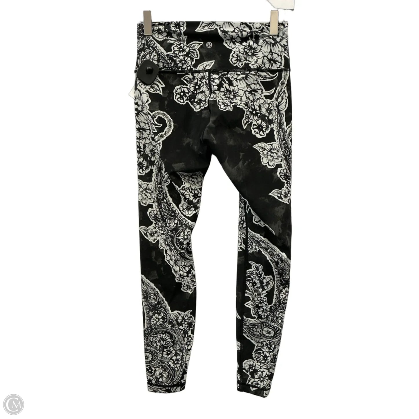 Athletic Leggings By Lululemon In Black & Grey, Size: S