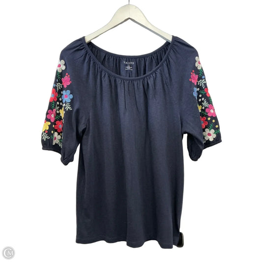 Top Short Sleeve By Talbots In Navy, Size: S