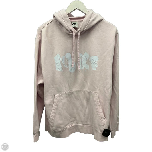 Athletic Sweatshirt Hoodie By Nike Apparel In Pink, Size: L