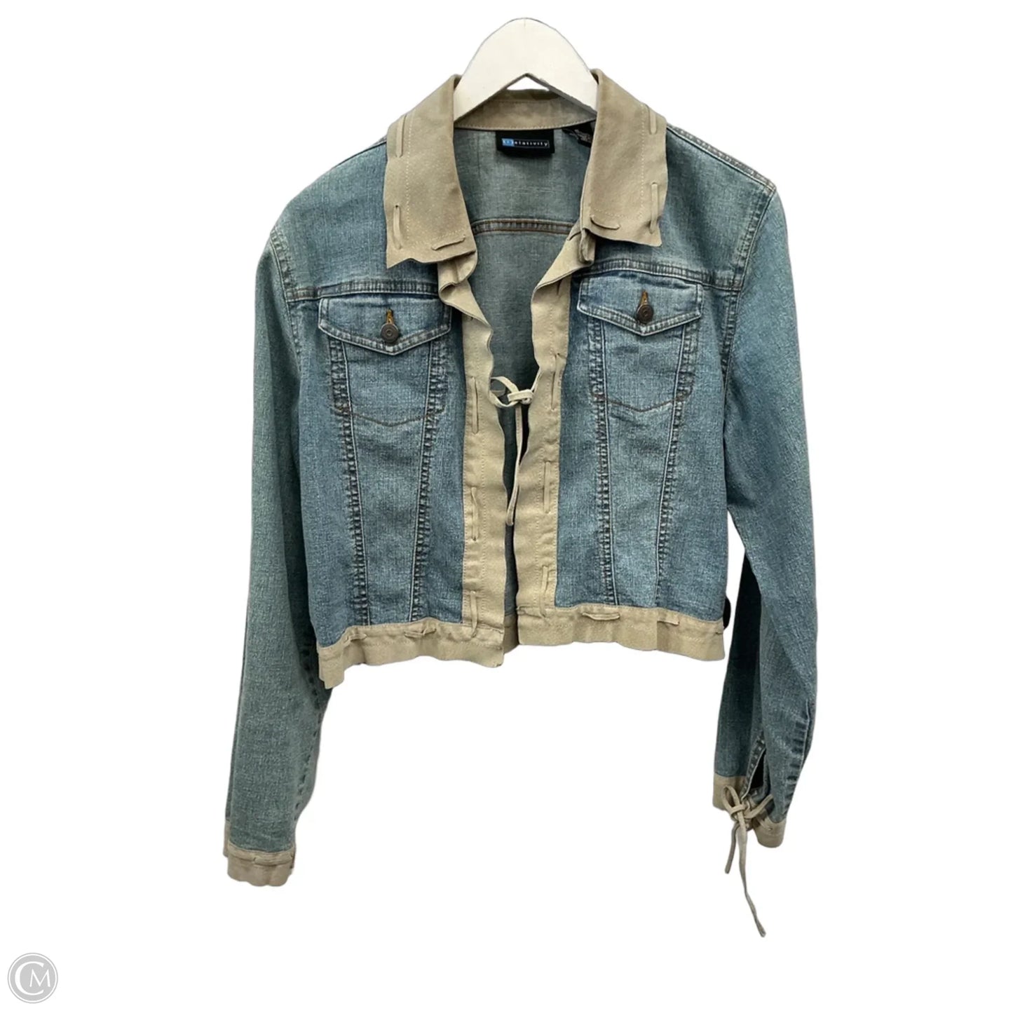 Jacket Denim By Relativity In Blue Denim, Size: Xl
