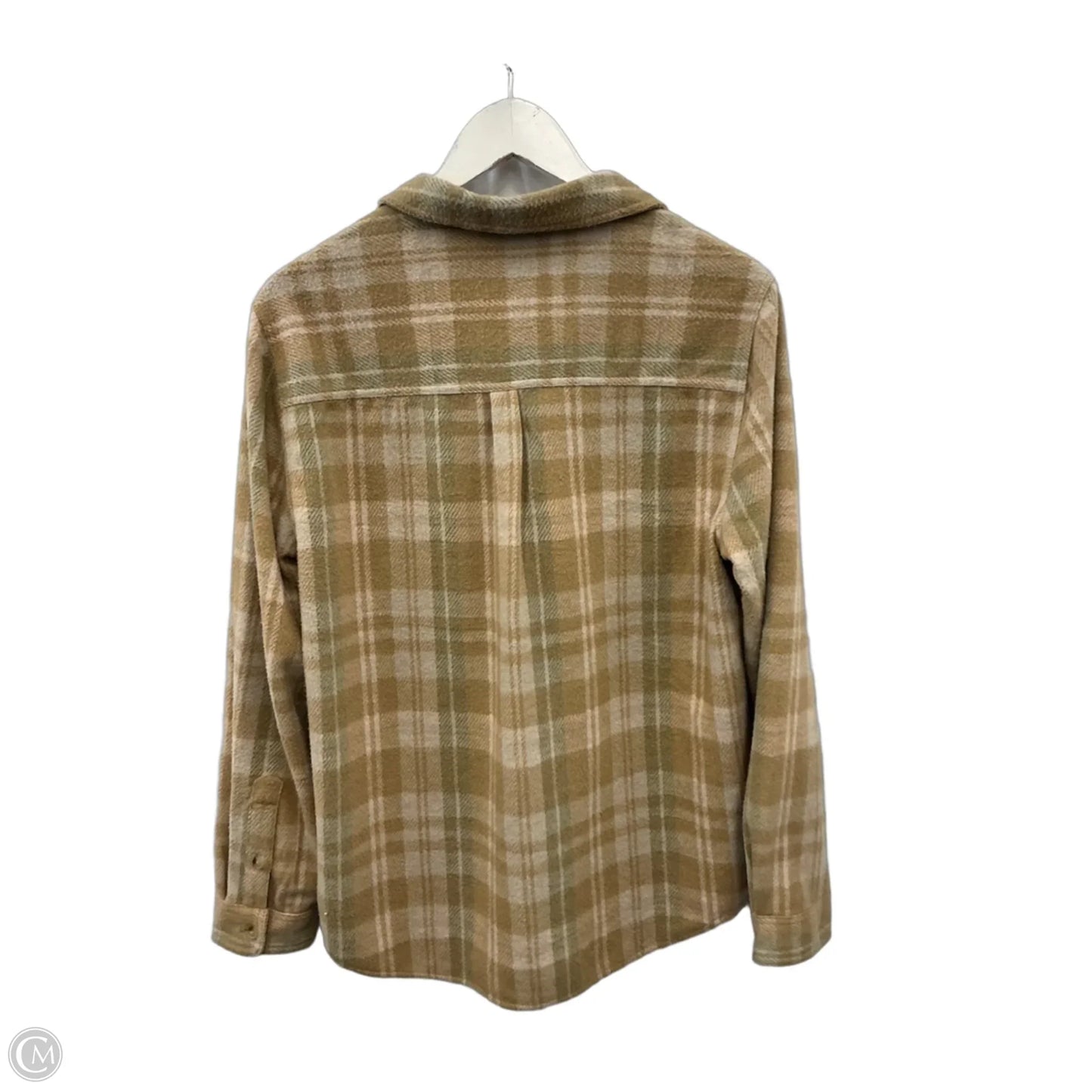 Jacket Shirt By Beachlunchlounge In Tan, Size: L
