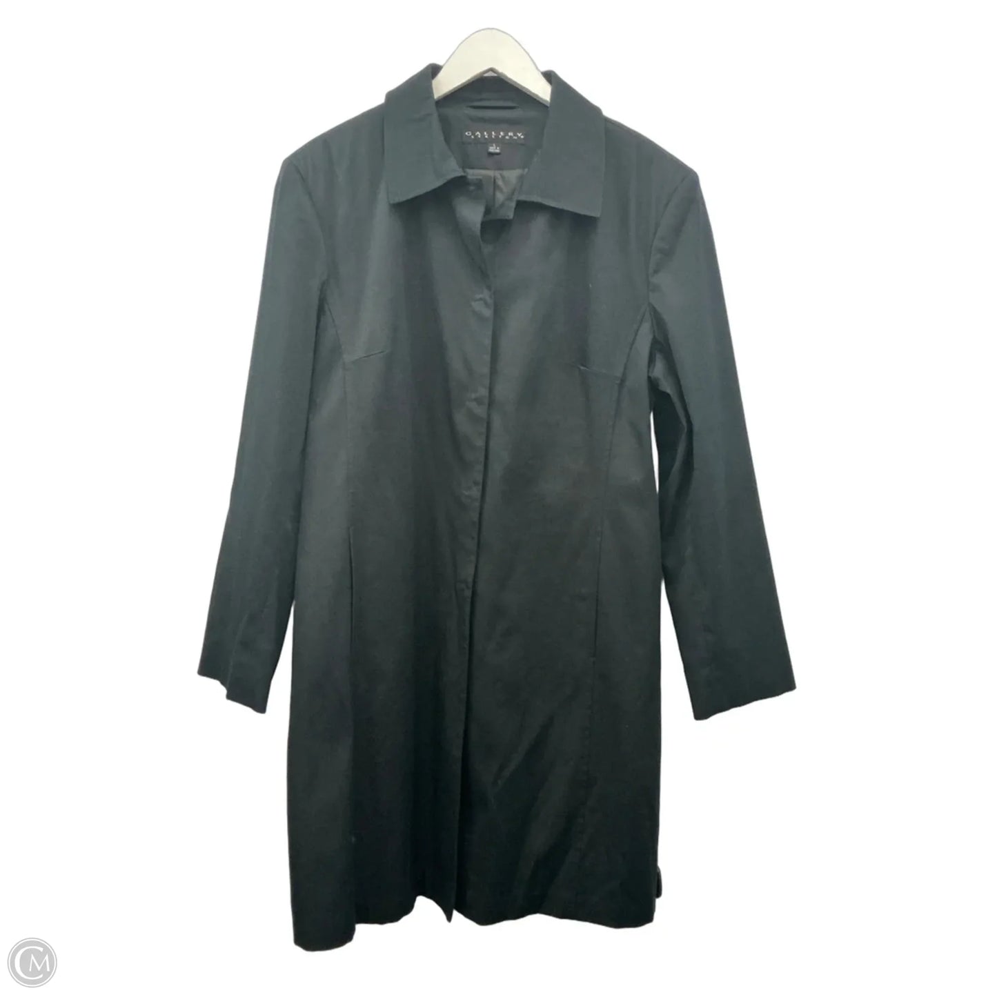 Coat Trench Coat By Gallery In Black, Size: L