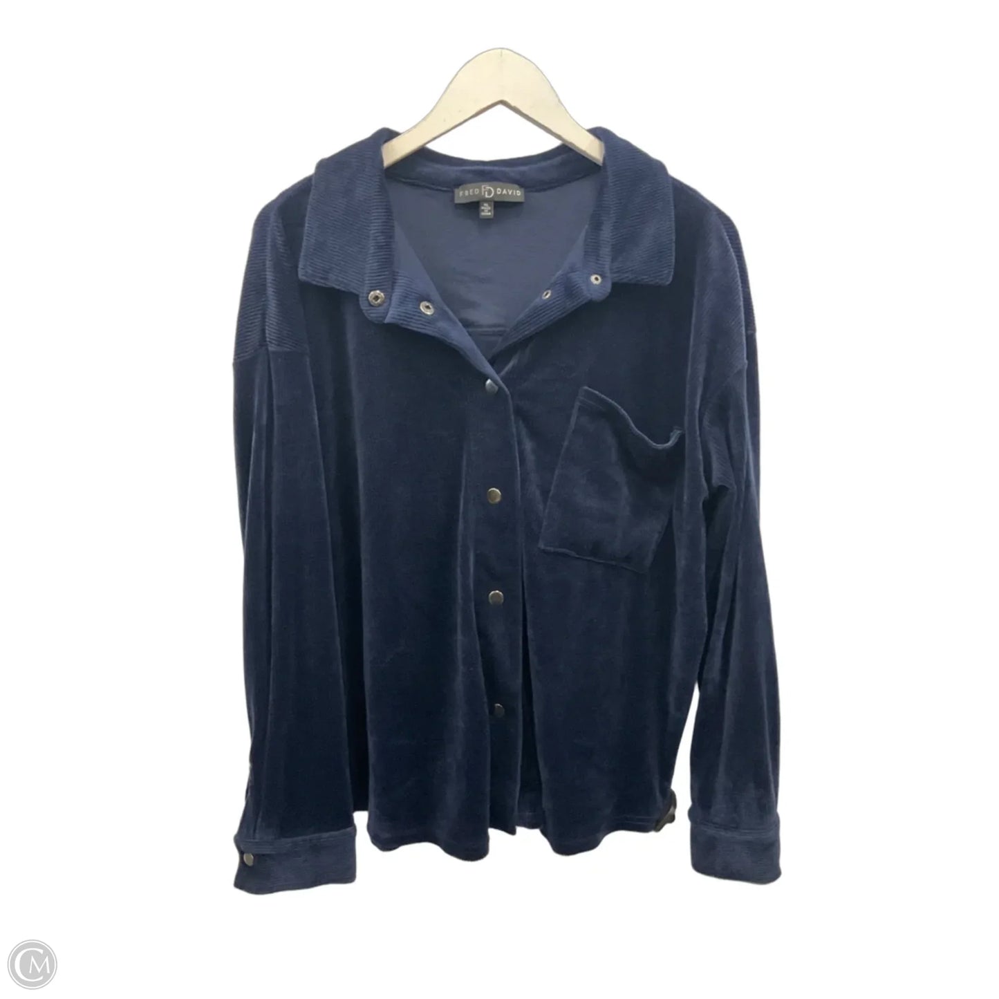 Top Long Sleeve By Fred David In Blue, Size: Xl