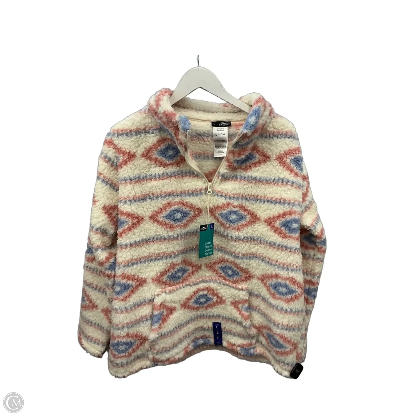Top Long Sleeve By Crane In White, Size: L