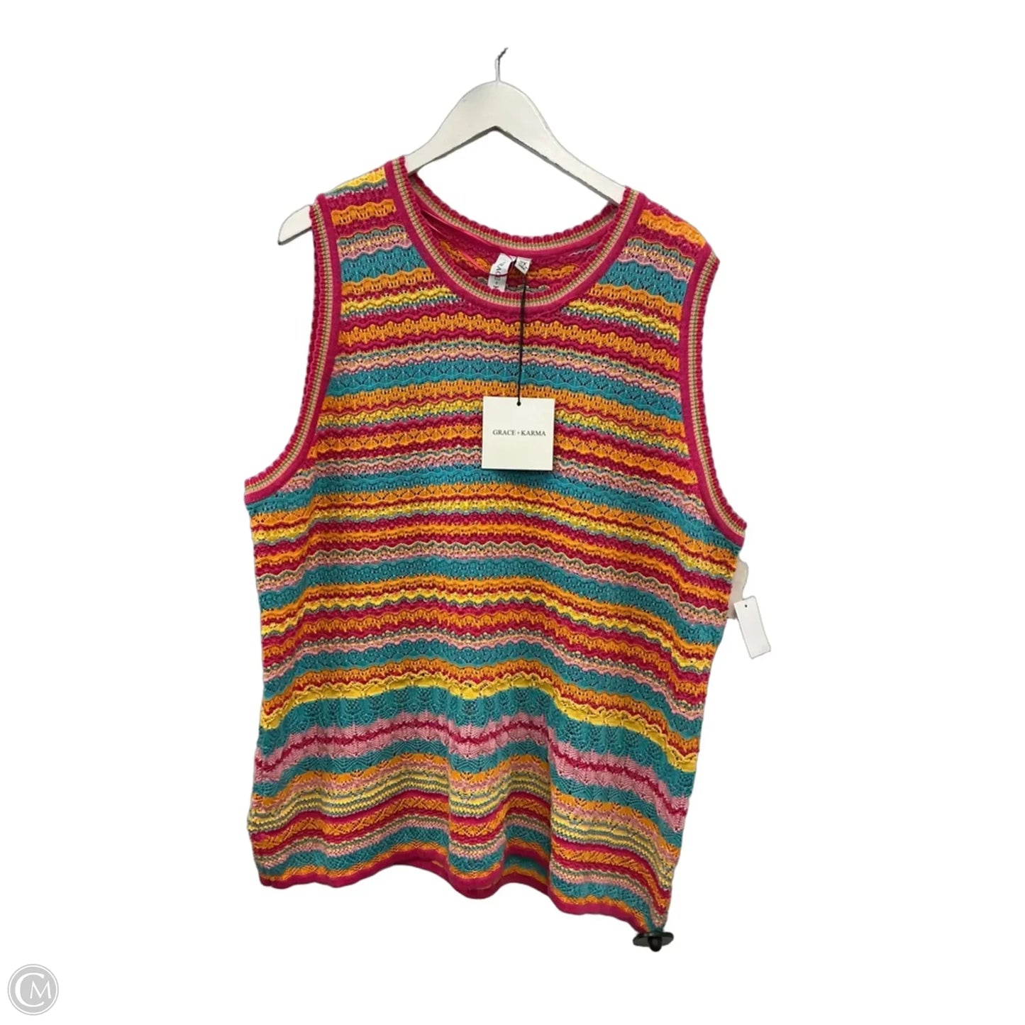 Top Sleeveless By Grace + Karma In Pink, Size: 2x
