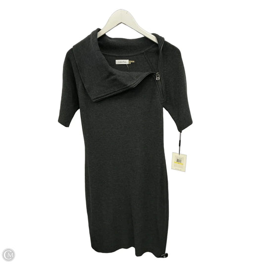 Dress Casual Midi By Calvin Klein In Grey, Size: M