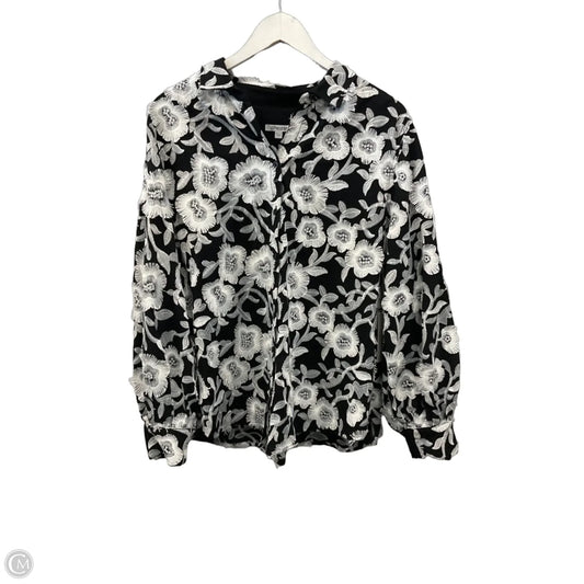 Top Long Sleeve By Chicos In Black & White, Size: Xl