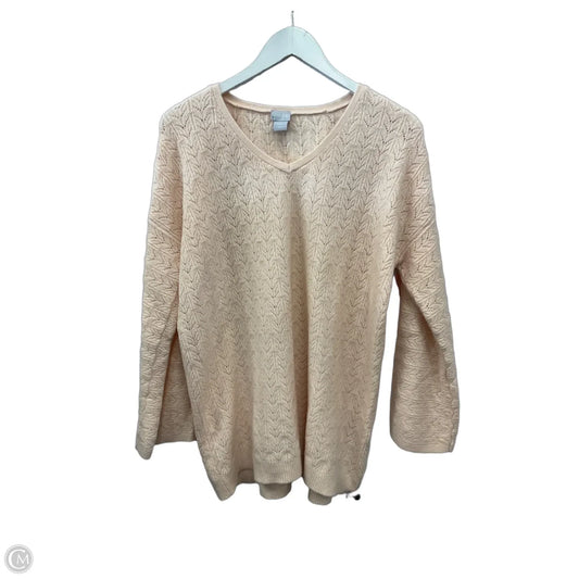 Sweater By Chicos In Pink, Size: L