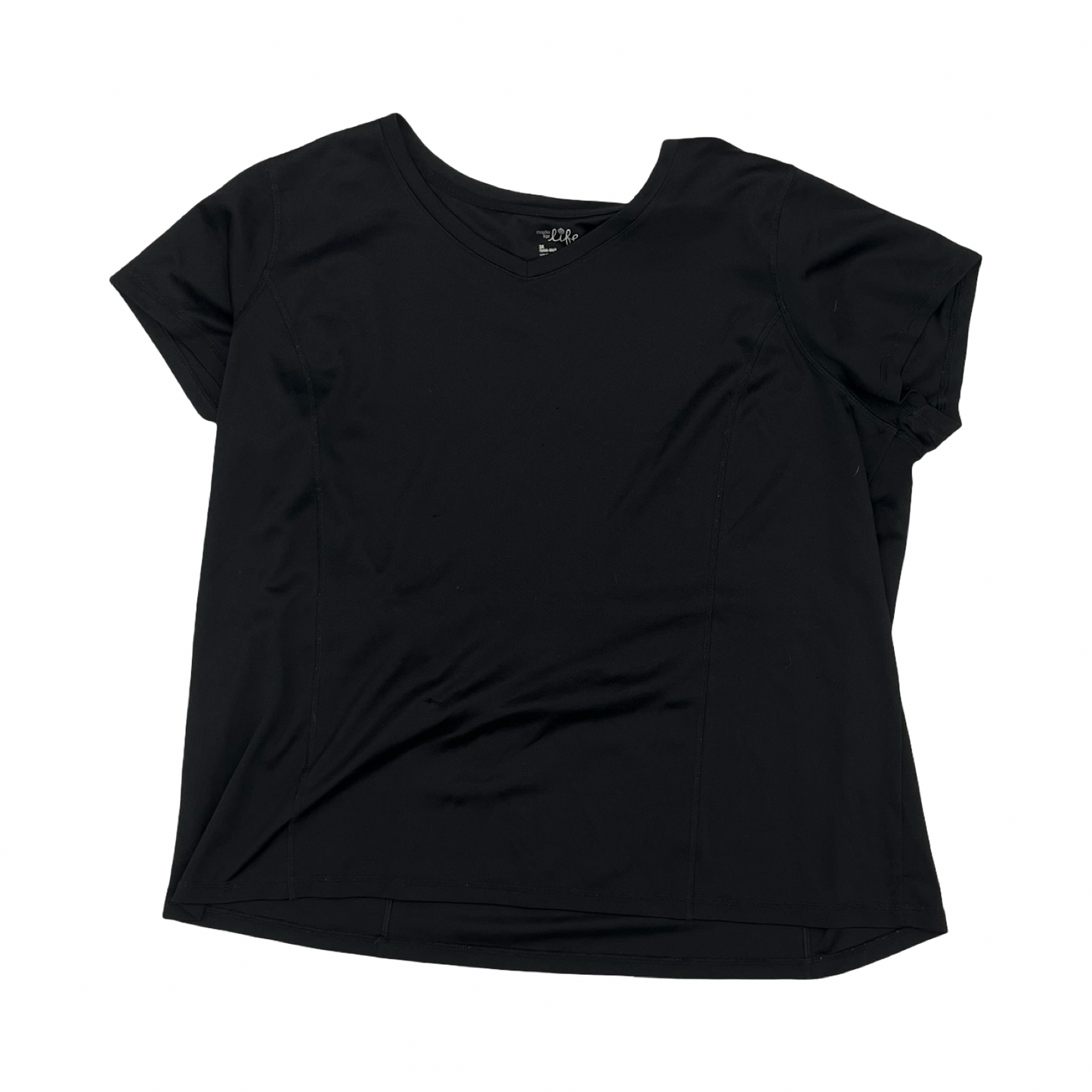 Athletic Top Ss By Made For Life In Black, Size:3X