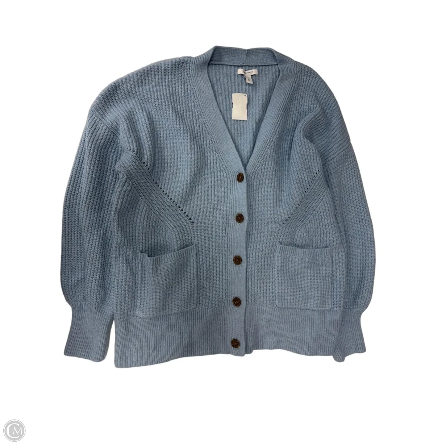 Sweater Cardigan By Nine West In Blue, Size: Xl