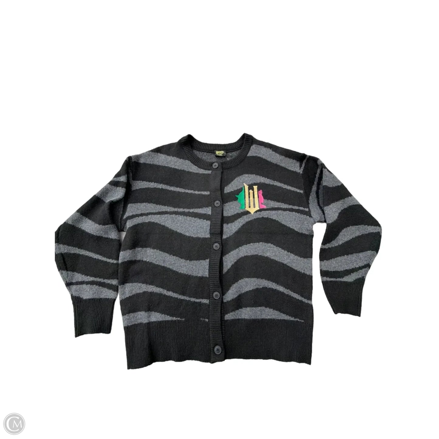 Sweater Cardigan By Clothes Mentor In Black & Grey, Size: Xl