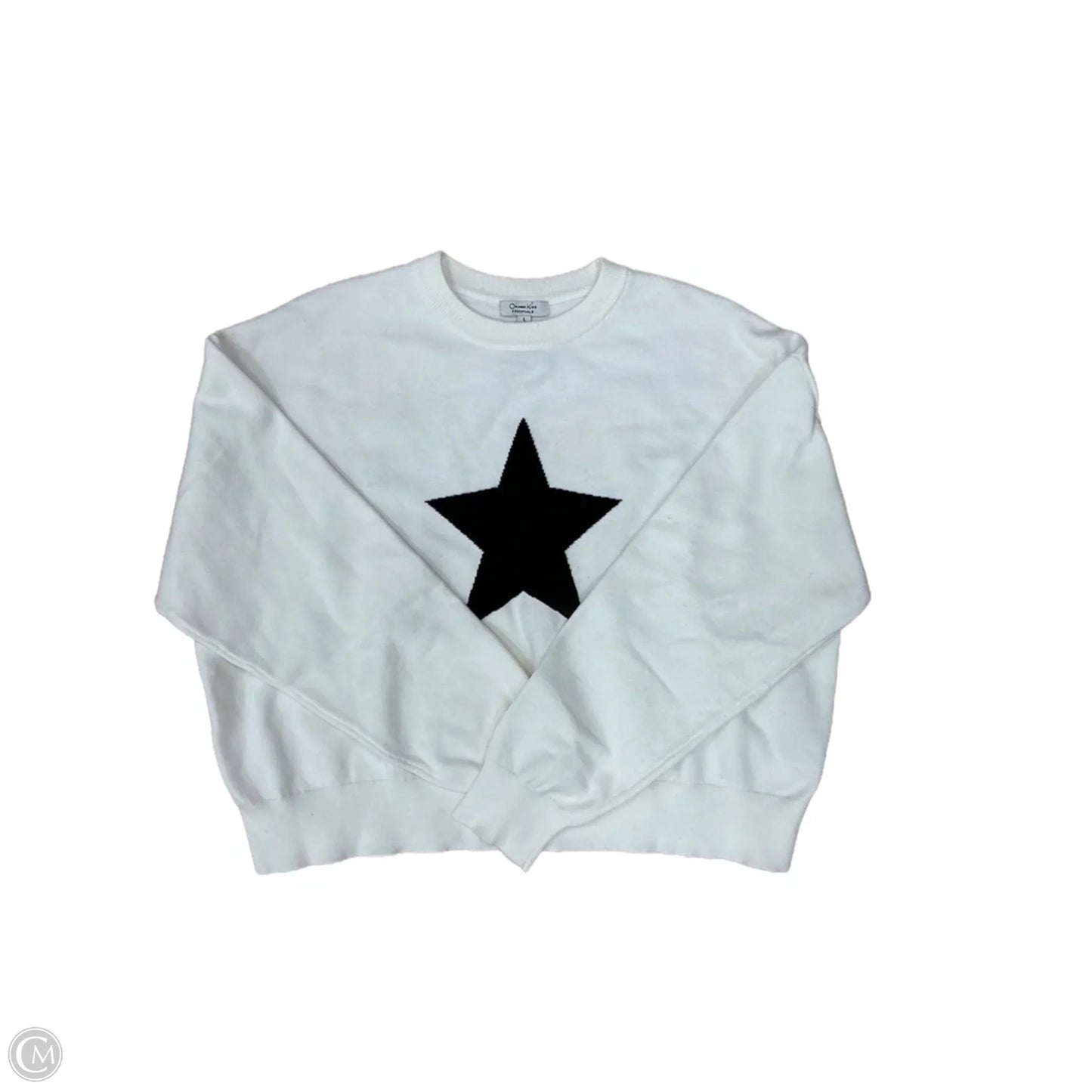 Sweater By Clothes Mentor In White, Size: L