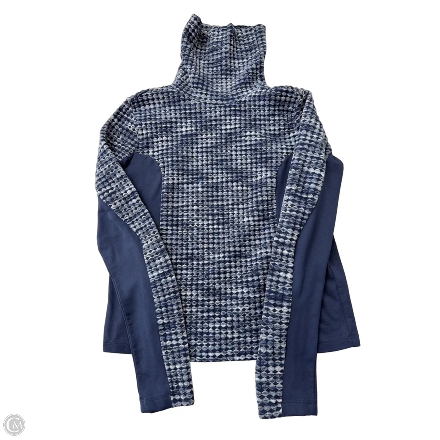 Athletic Top Long Sleeve Collar By Nike In Blue, Size: L