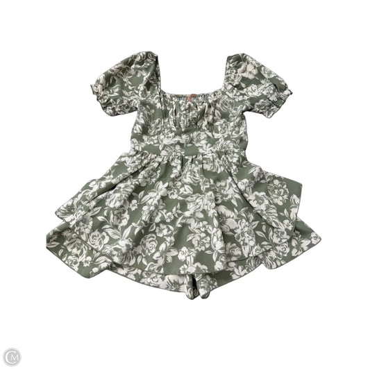 Romper By Clothes Mentor In Green & Tan, Size: M