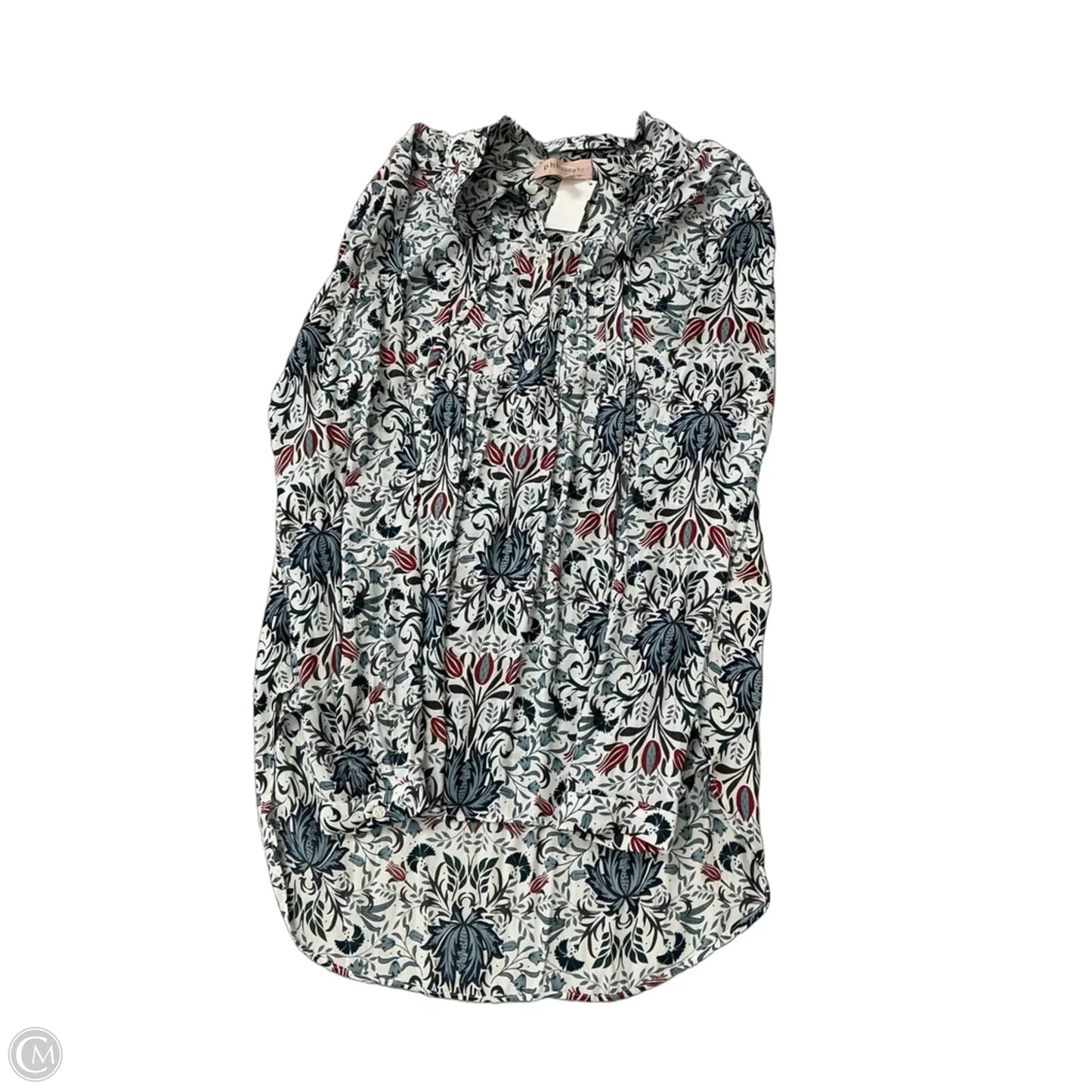Top Long Sleeve By Philosophy In Floral Print, Size: M
