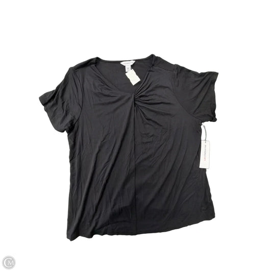 Top Short Sleeve By Liz Claiborne In Black, Size: 2x