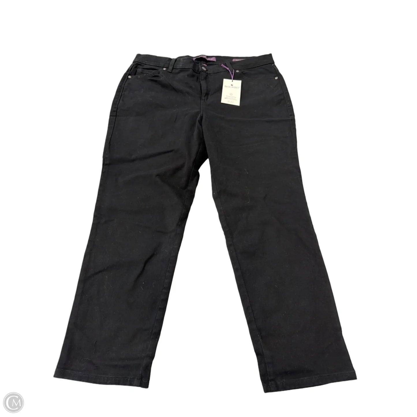 Jeans Straight By Gloria Vanderbilt In Black Denim, Size: 16