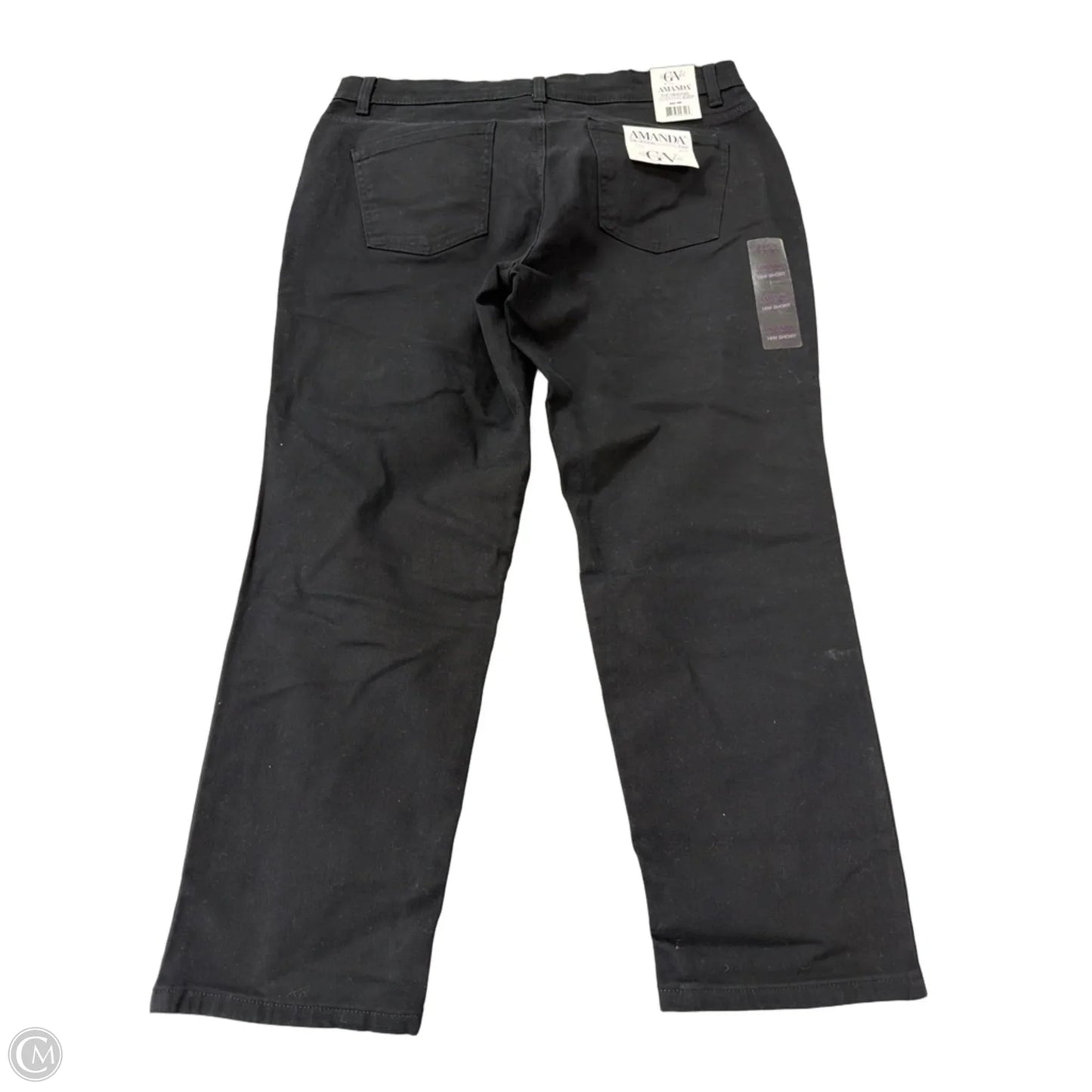 Jeans Straight By Gloria Vanderbilt In Black Denim, Size: 16