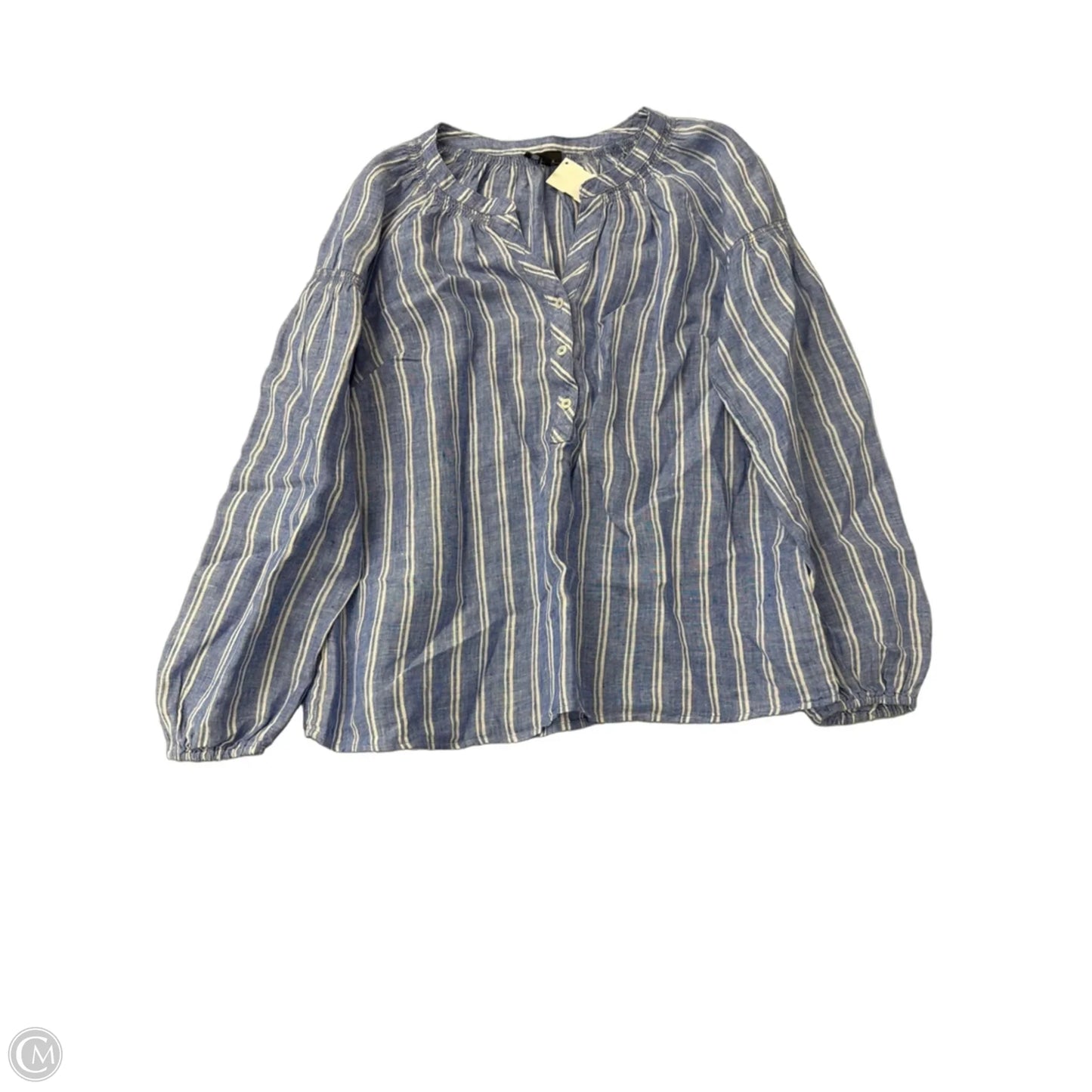 Top Long Sleeve By Talbots In Striped Pattern, Size: M