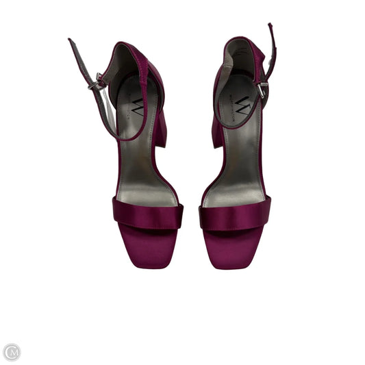 Sandals Heels Block By Worthington In Maroon, Size: 9