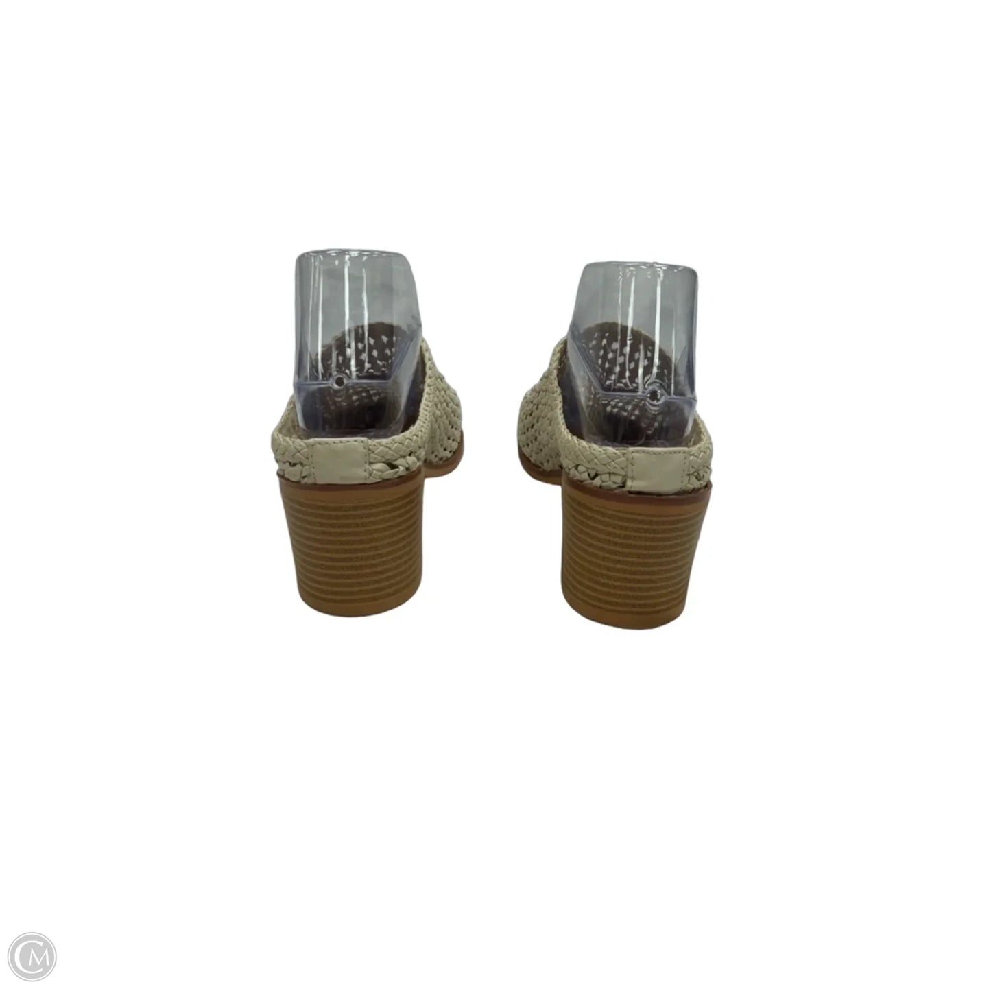 Sandals Heels Block By Time And Tru In Tan, Size: 8.5
