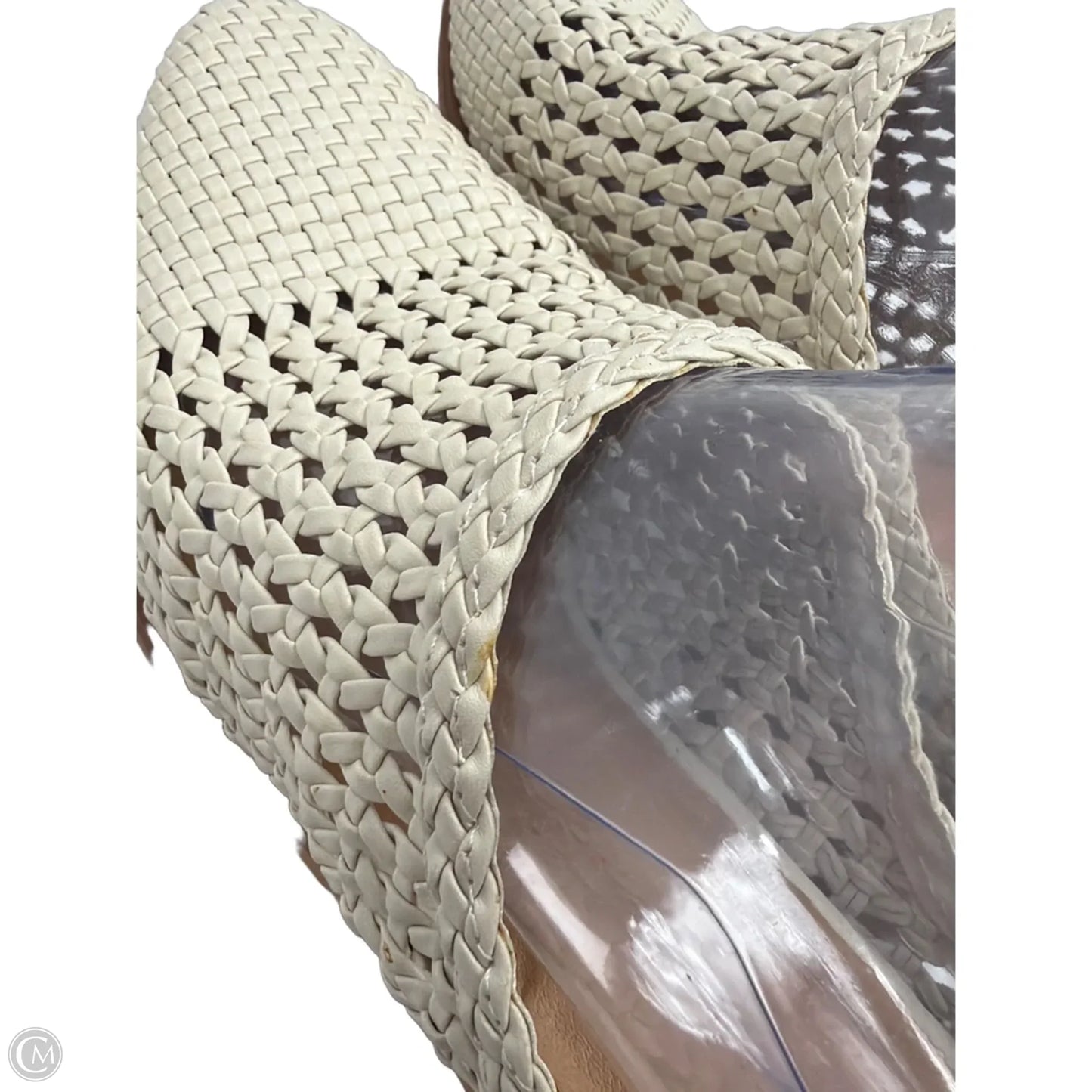 Sandals Heels Block By Time And Tru In Tan, Size: 8.5