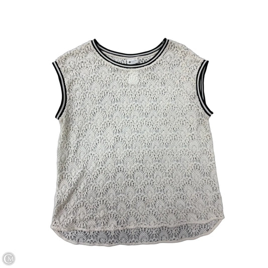 Sweater Short Sleeve By Stylus In Cream, Size: Xl