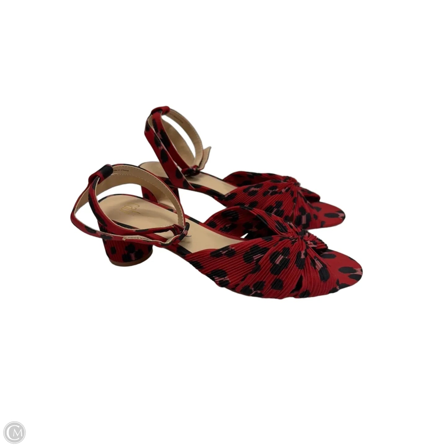 Sandals Heels Block By Cabi In Black & Red, Size: 9