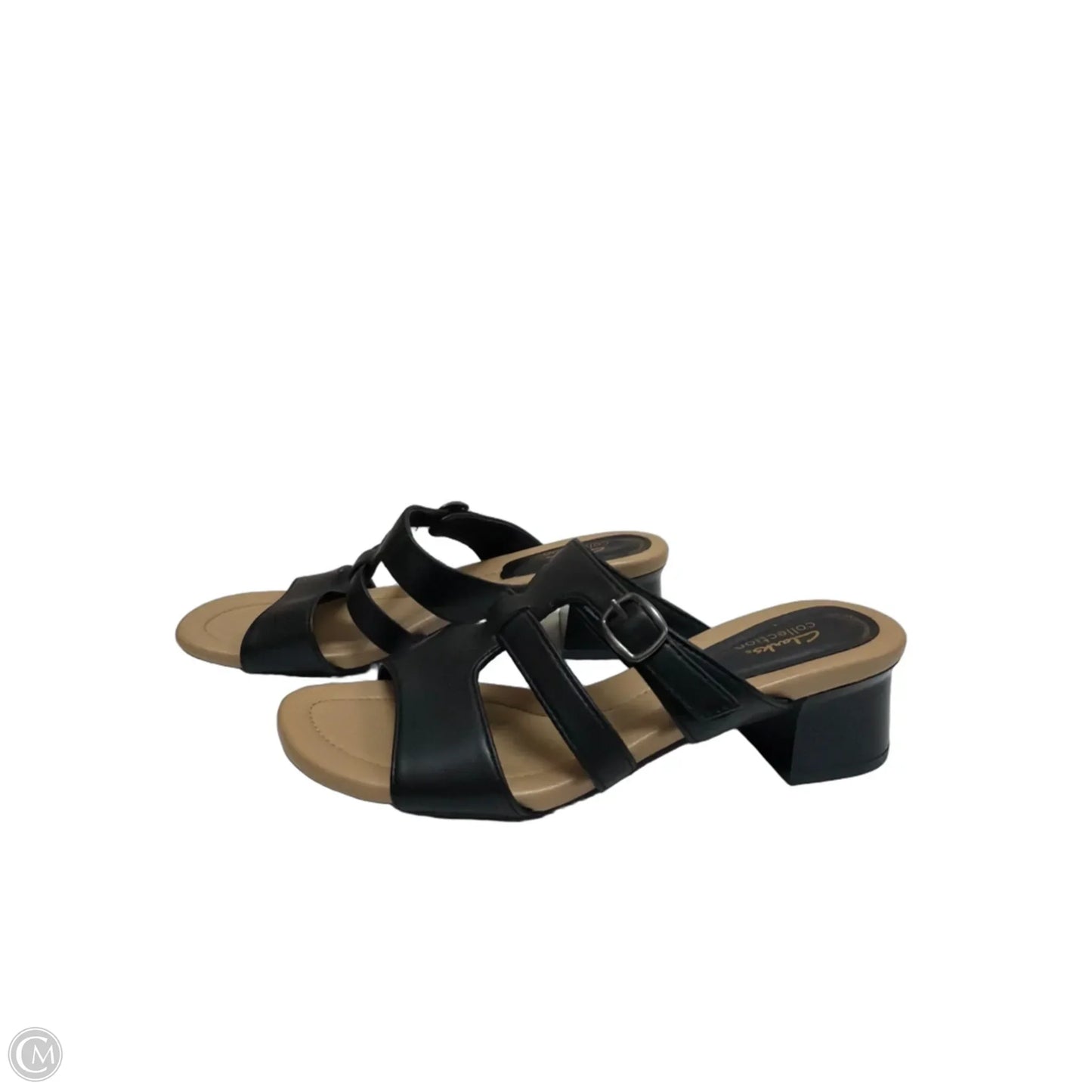 Sandals Heels Block By Clarks In Black, Size: 8