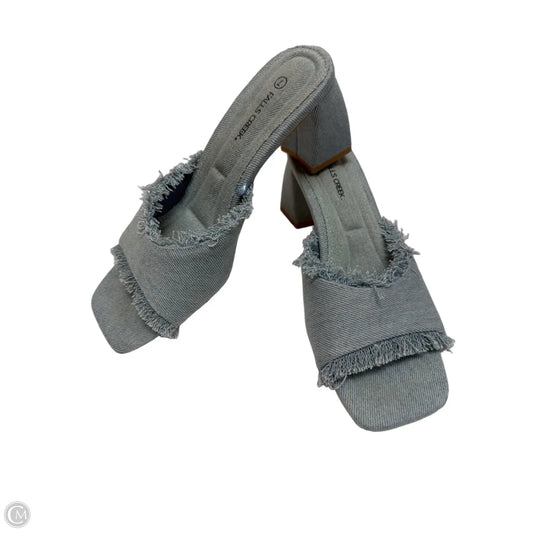 Shoes Heels Block By Worthington In Blue Denim, Size: 7