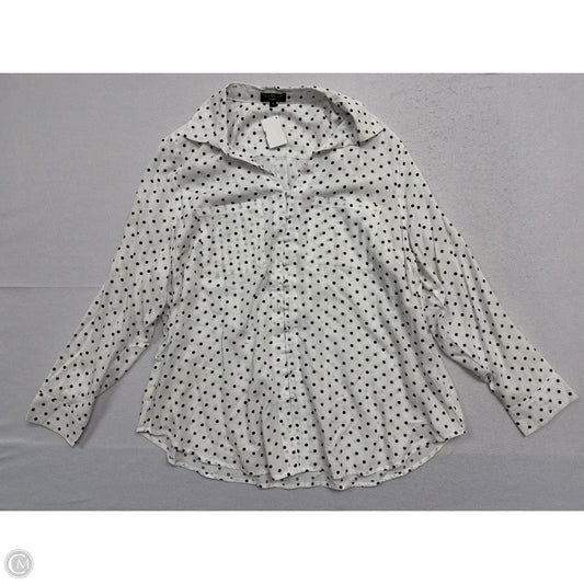 Top Long Sleeve By Velvet Heart In Polkadot Pattern, Size: 1x