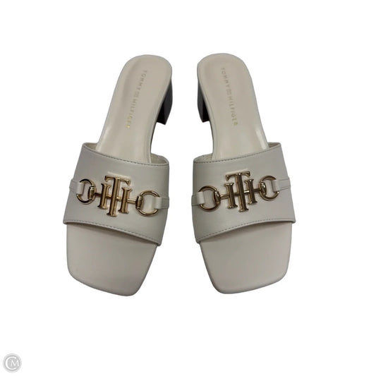 Sandals Heels Block By Tommy Hilfiger In White, Size: 7