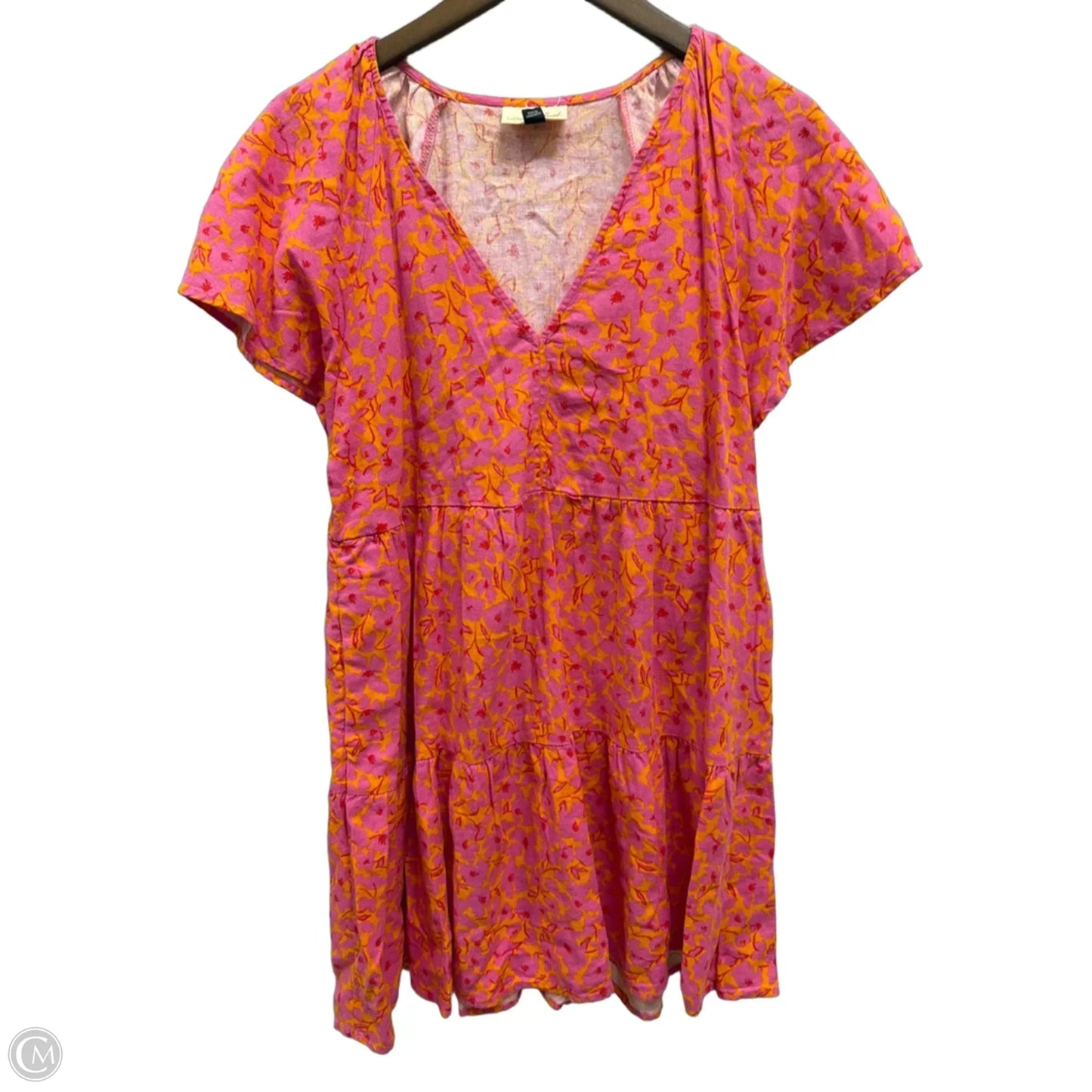 Dress Casual Midi By Universal Thread In Orange & Pink, Size: M