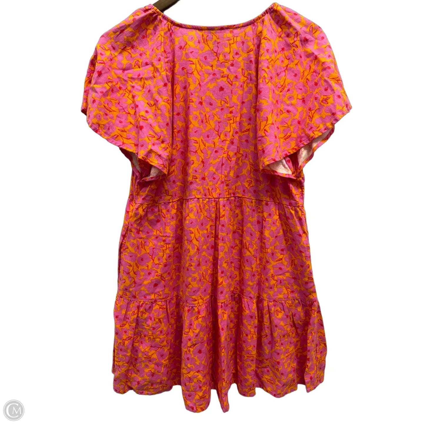 Dress Casual Midi By Universal Thread In Orange & Pink, Size: M