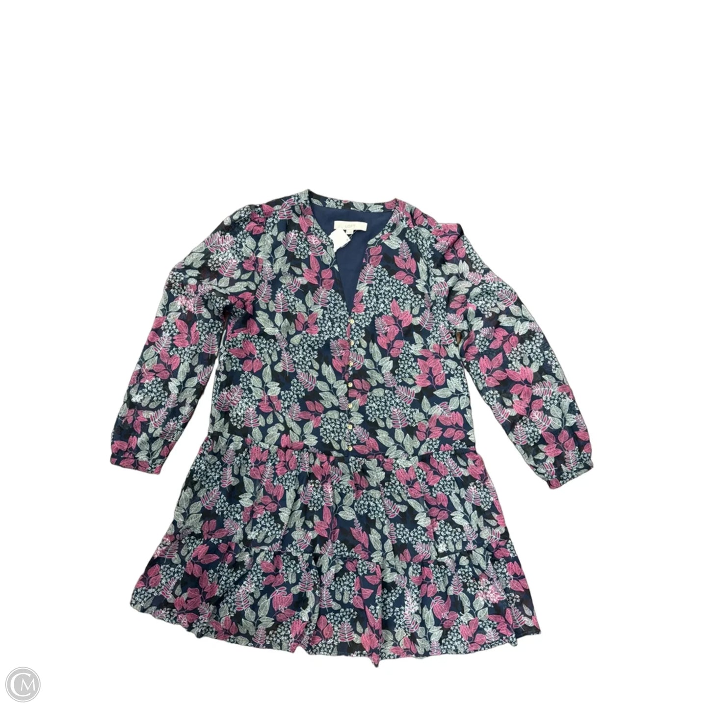 Dress Casual Midi By Loft In Floral Print, Size: M