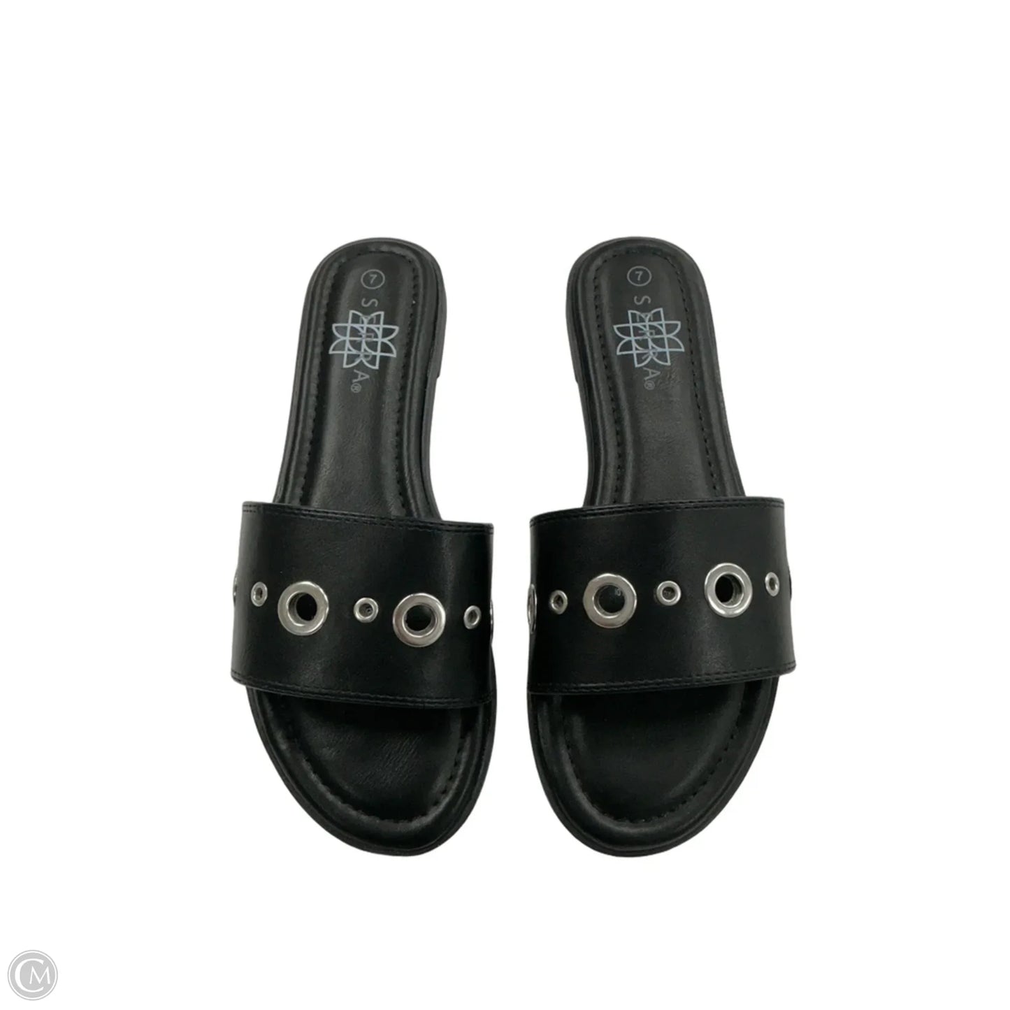 Sandals Flats By Clothes Mentor In Black, Size: 7