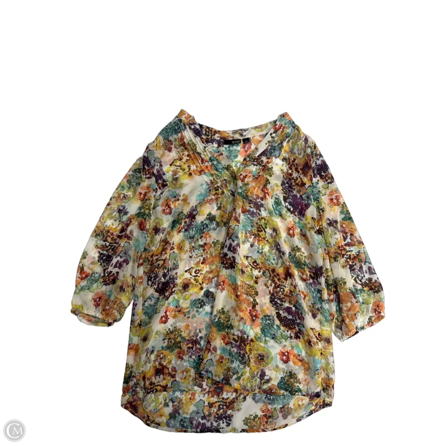Top Long Sleeve Basic By Clothes Mentor In Cream, Size: M