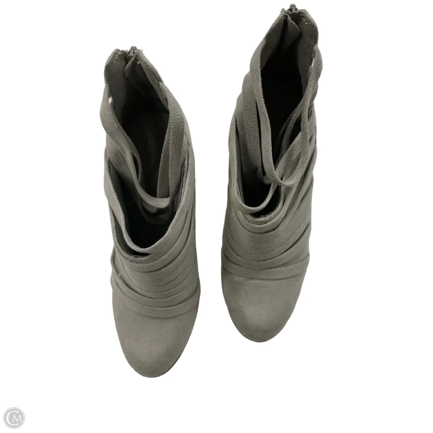 Boots Ankle Heels By Clothes Mentor In Grey, Size: 7.5