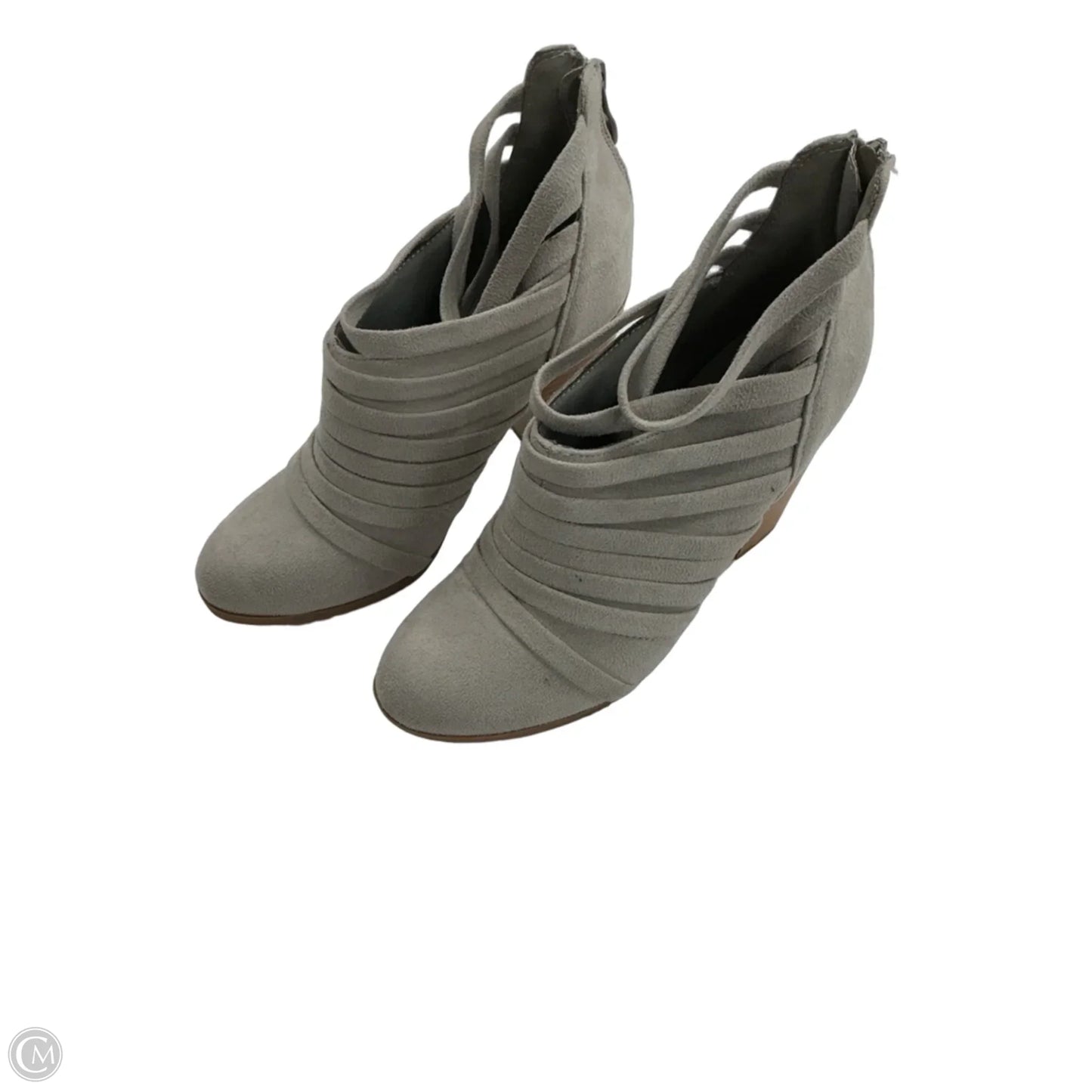 Boots Ankle Heels By Clothes Mentor In Grey, Size: 7.5