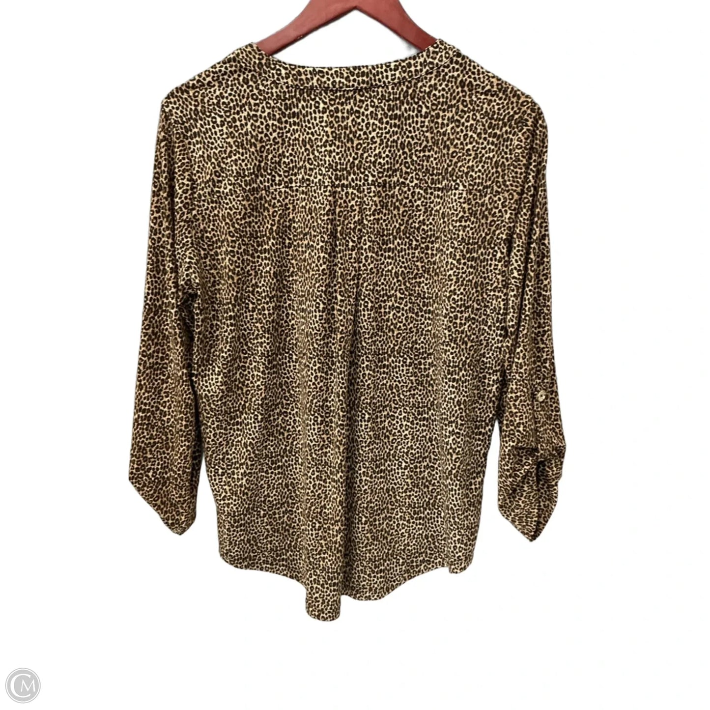 Top Long Sleeve Designer By Michael Kors In Animal Print, Size: L