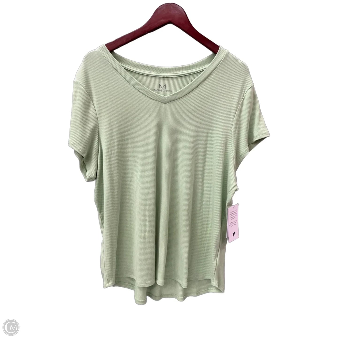 Top Short Sleeve By Magaschoni In Green, Size: 1x