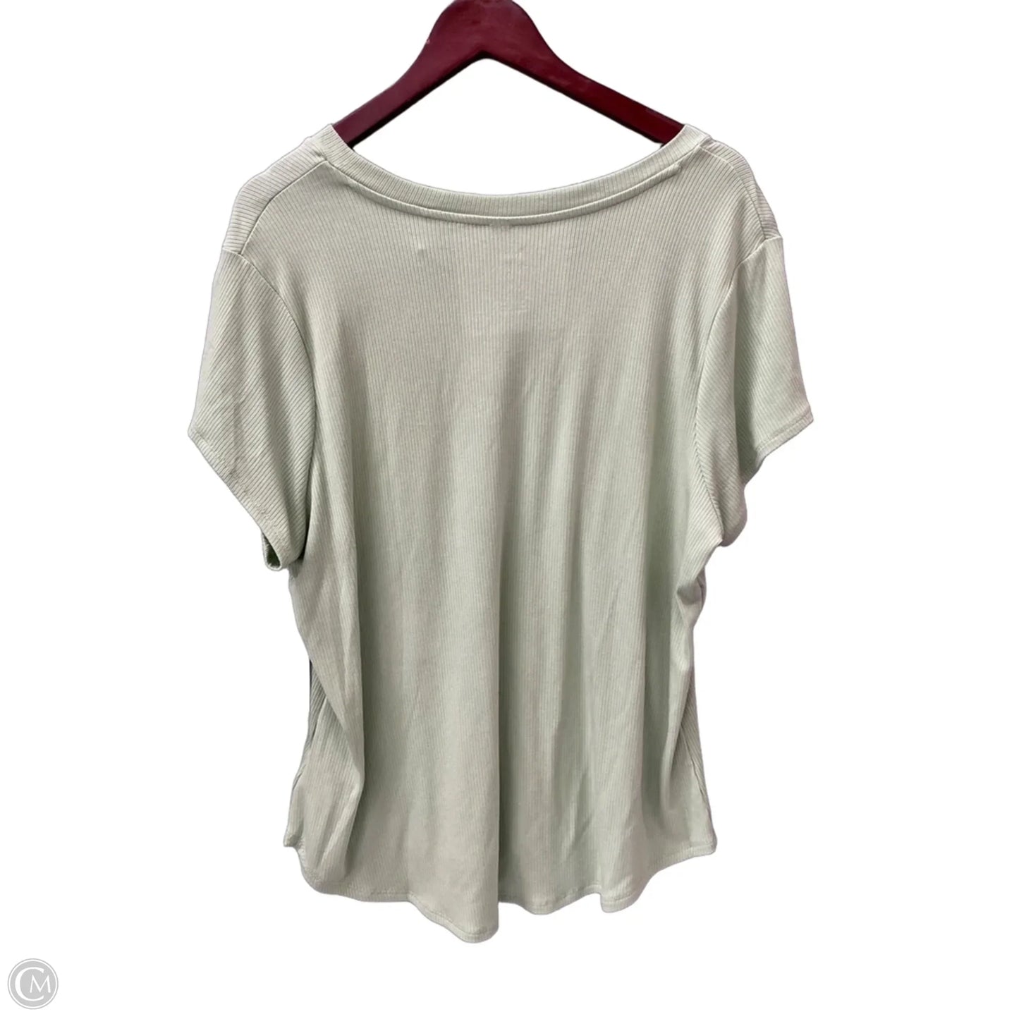Top Short Sleeve By Magaschoni In Green, Size: 1x
