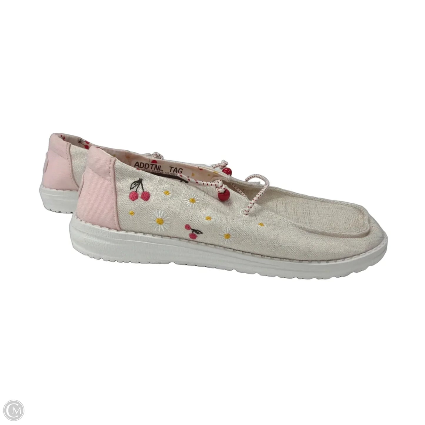 Shoes Sneakers By Hey Dude In Gold & Pink, Size: 9