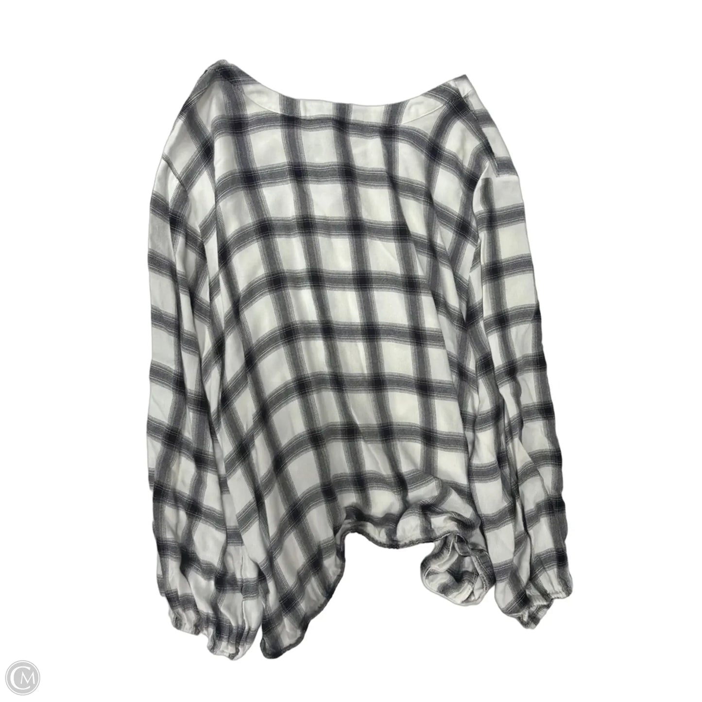 Top Long Sleeve By Liverpool In Plaid Pattern, Size: Xl