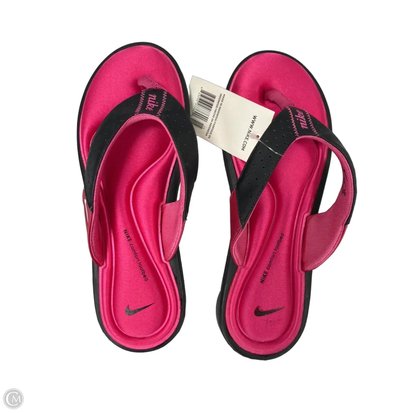 Shoes Flats By Nike In Black & Pink, Size: 9