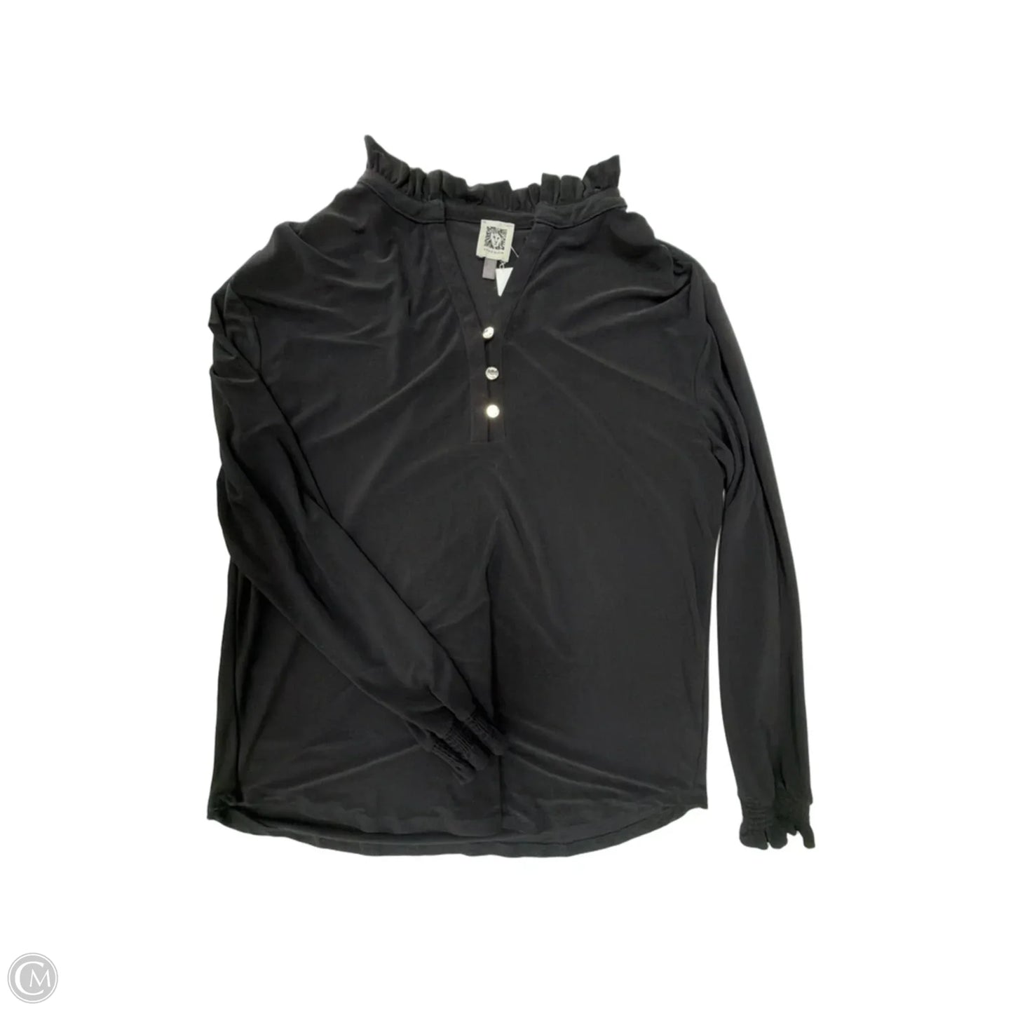 Top Long Sleeve By Anne Klein In Black, Size: M