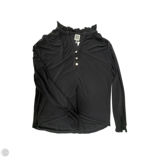 Top Long Sleeve By Anne Klein In Black, Size: M